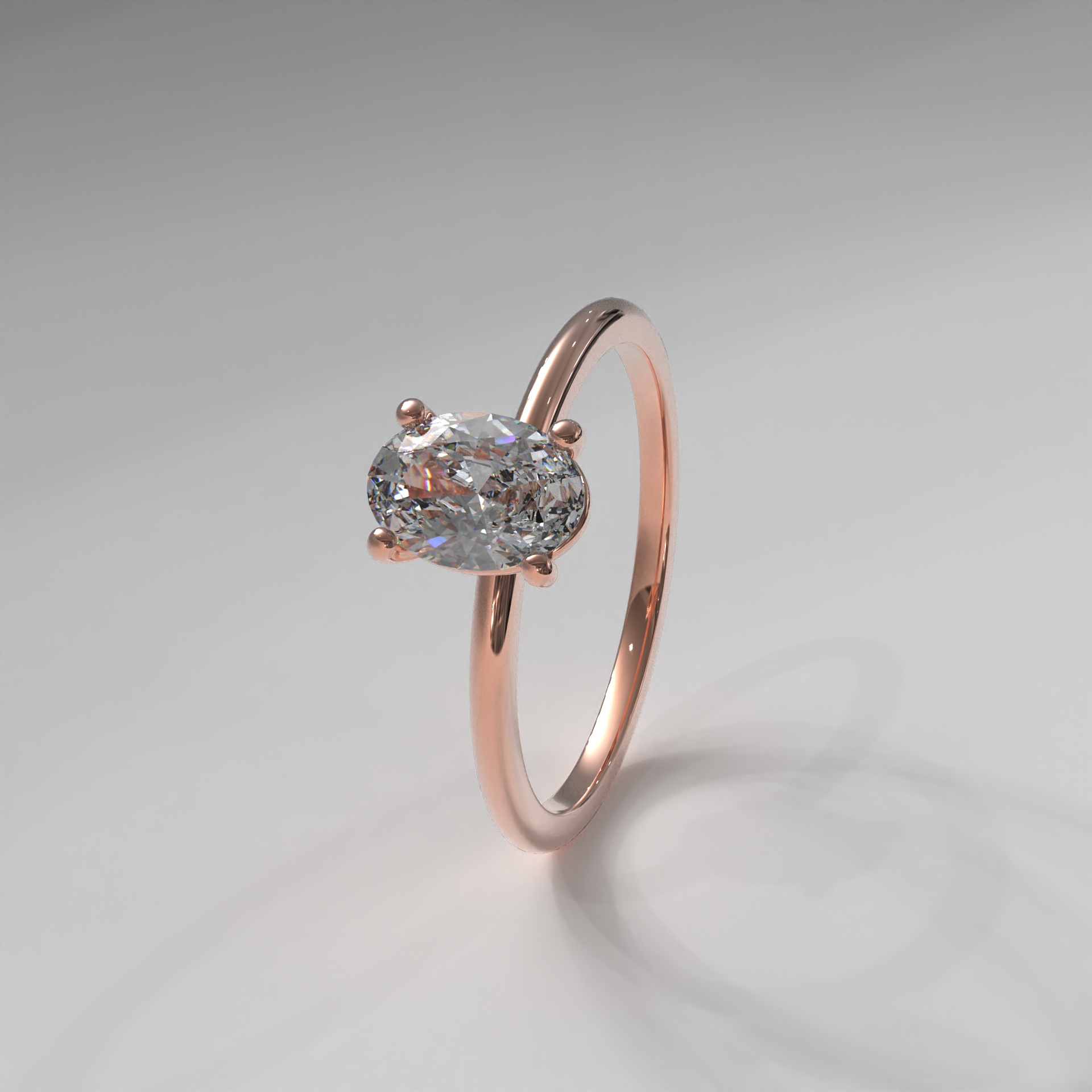 Oval Solitaire Ring - Image 2