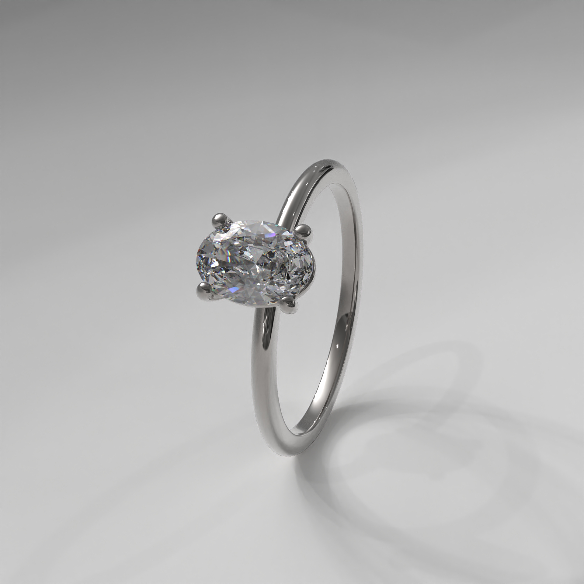 Oval Solitaire Ring - Image 3